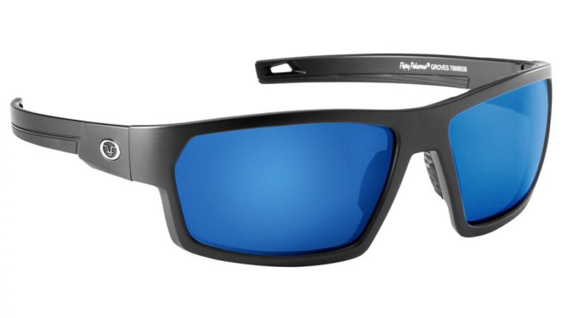 Flying Fisherman Groves Sunglasses 7869BSB Smoke-Blue Mirror-Matte Black