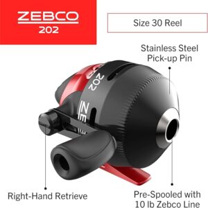 Zebco 202 Spincast Combo Kit 5´6″ Medium Light Black/Red