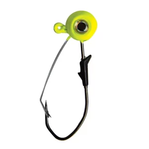 Eagle Claw Pro-V Weedless Jig head 5pk Chartreuse (Varios Pesos a Elegir)