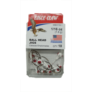 Eagle Claw Ball Head Jigs 1/16oz 10ok White