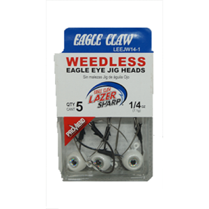 Eagle Claw Pro-V Weedless Jig head 1/4oz 5plk Wht