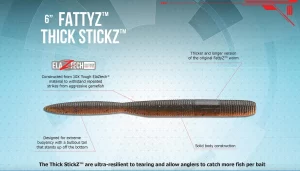 Z-Man FattyZ Thick StickZ 6″ 6pk (Varios Colores a Elegir)