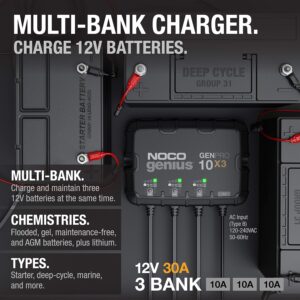 Noco GENPRO10X3 12V 3-Bank 30A On-Board Battery Charger