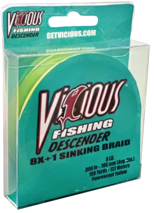 Vicious Descender Sinking Yellow Braid 150 Yds