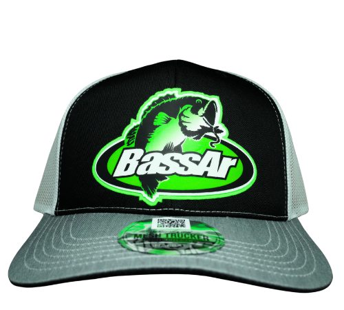 BassAr Black/Grey/White Mesh Trucker Cap