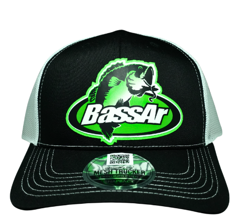 BassAr Black/White Mesh Trucker Cap