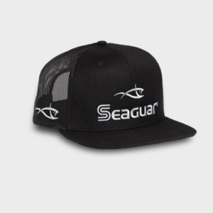 Seaguar Premium Embroidered Flat Bill Hat Black Flat Bill