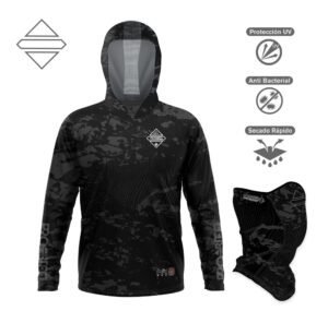 Pro Steel Black Ice Hoodie y Suncover Combo (Varias Tallas)